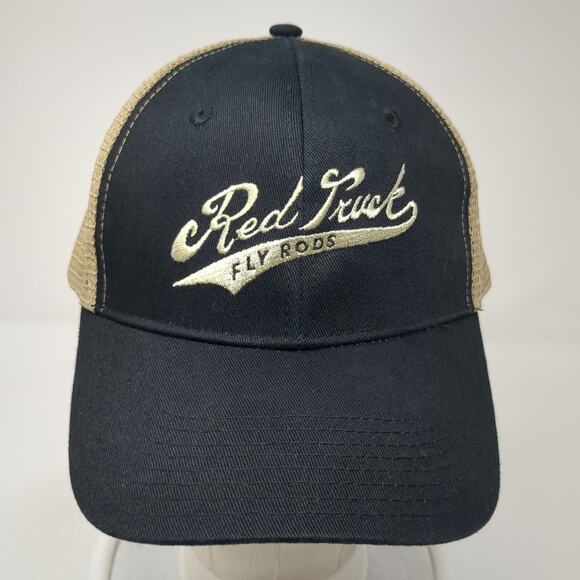 Red Truck Fly Rods Snapback Trucker Hat Black One Size Adjustable Mesh Back - Picture 2 of 10